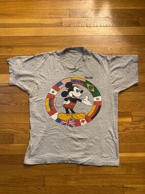 Disney Mickey Mouse Florida Flag Circle Tee - Gray, Yellow, Red, Blue